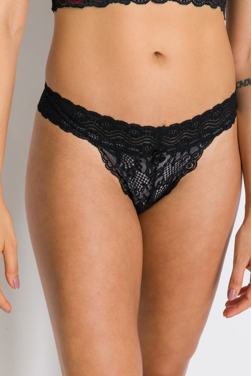 CALCINHA RENDA DE ACABAMENTO FIO DENTAL - MULHER