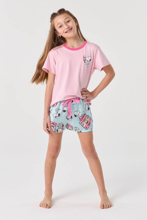 PIJAMA CURTO JUVENIL - SNOOPY FÉRIAS