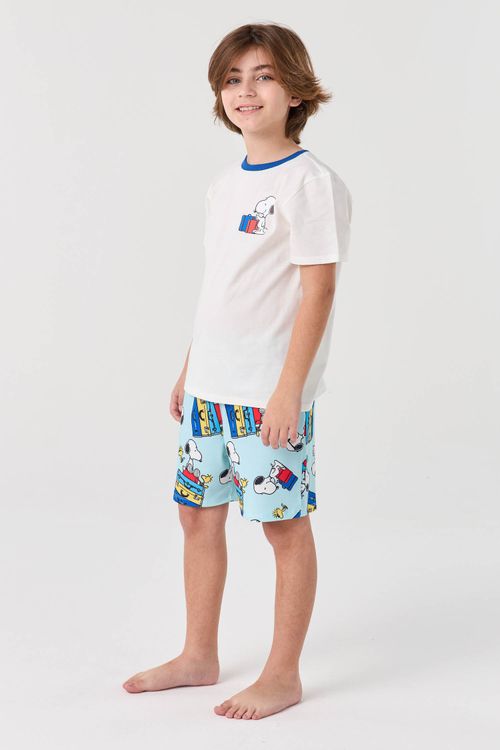PIJAMA CURTO JUVENIL MENINO - SNOOPY FÉRIAS