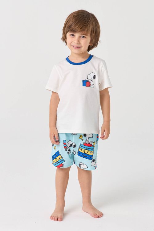 PIJAMA CURTO INFANTIL MENINO - SNOOPY FÉRIAS