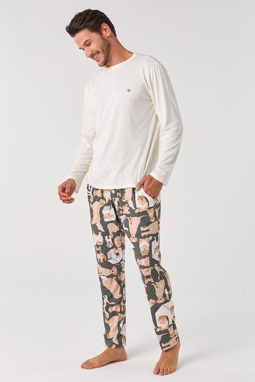 PIJAMA LONGO MASCULINO DE MALHA - DOG FANS