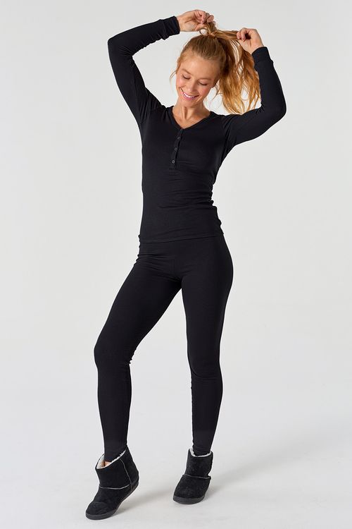 PIJAMA LONGO DE RIBANA - CLÁSSICOS DE VISCOSE BLACK
