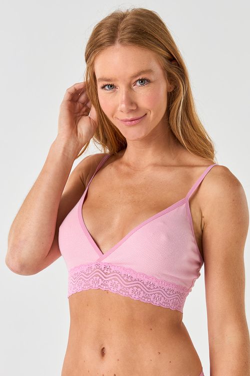 Lingerie Top de Renda Top Canelado e Suti s Acuo Lingerie Acuo