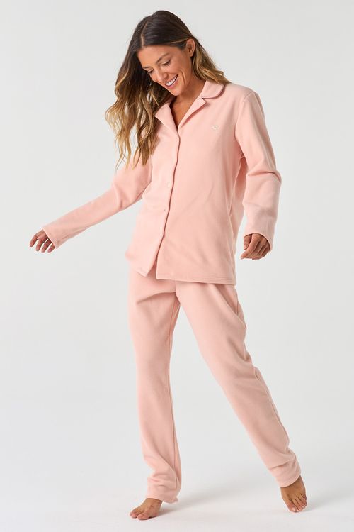 PIJAMA LONGO DE BOTÕES - CLÁSSICOS SOFT VANILLA