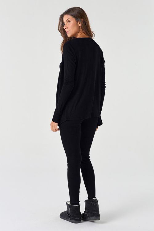 PIJAMA LONGO + CARDIGAN - CLÁSSICOS DE VISCOSE BLACK