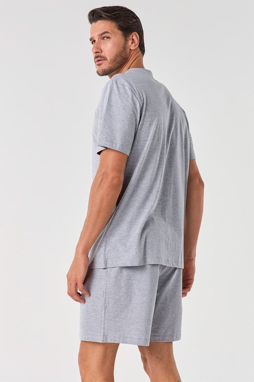 PIJAMA CURTO COM BOTÕES DE ALGODÃO - ETERNO MASCULINO
