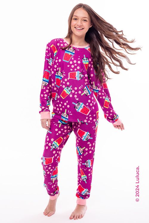 PIJAMA LONGO MOLETINHO PANDAMILK - LULUCA