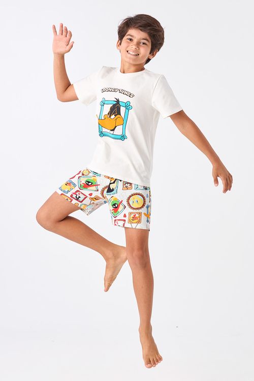 PIJAMA CURTO JUVENIL MENINO - LOONEY TUNES SHOW