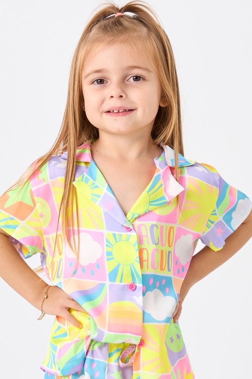 PIJAMA CURTO AMERICANO INFANTIL - NEON DREAMS