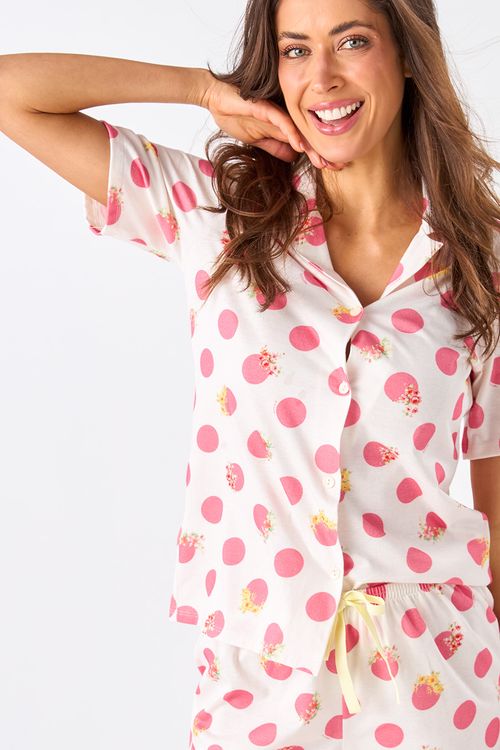 PIJAMA AMERICANO DE ALGODÃO - JARDIM MONET