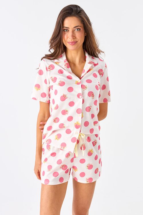 PIJAMA AMERICANO DE ALGODÃO - JARDIM MONET