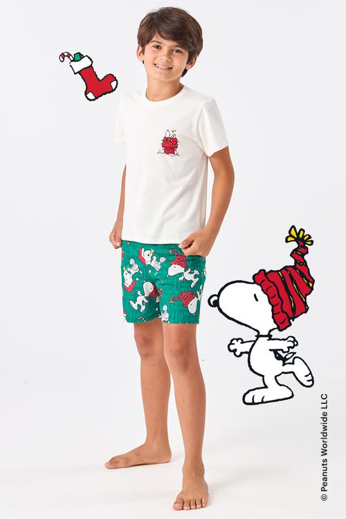PIJAMA CURTO JUVENIL MENINO - SNOOPY'S BELL