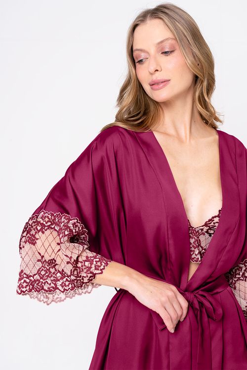 SHORT DOLL KIMONO ACETINADO - CLÁSSICOS ACETINADOS ROSA RUBI