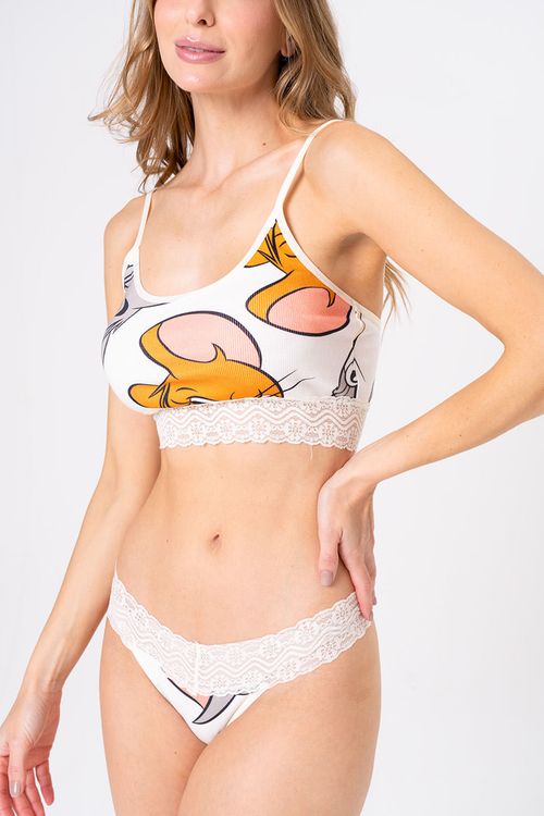 CALCINHA BIQUÍNI DE RIBANA - DIGA CHEESE - TOM E JERRY