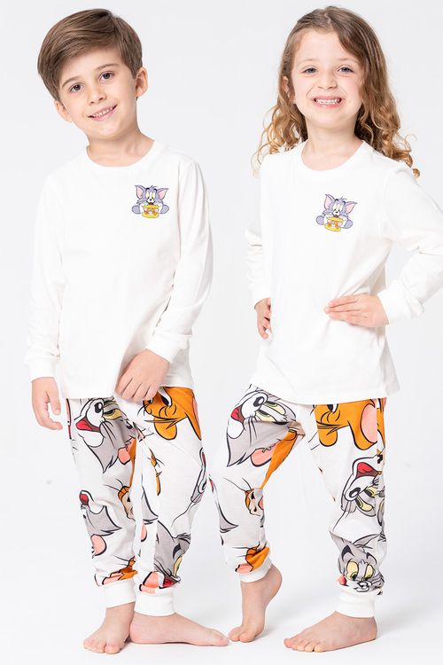 PIJAMA LONGO INFANTIL UNISSEX - DIGA CHEESE - TOM E JERRY