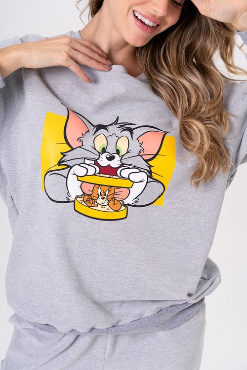 ABRIGO DE MOLETOM FEMININO - DIGA CHEESE - TOM E JERRY