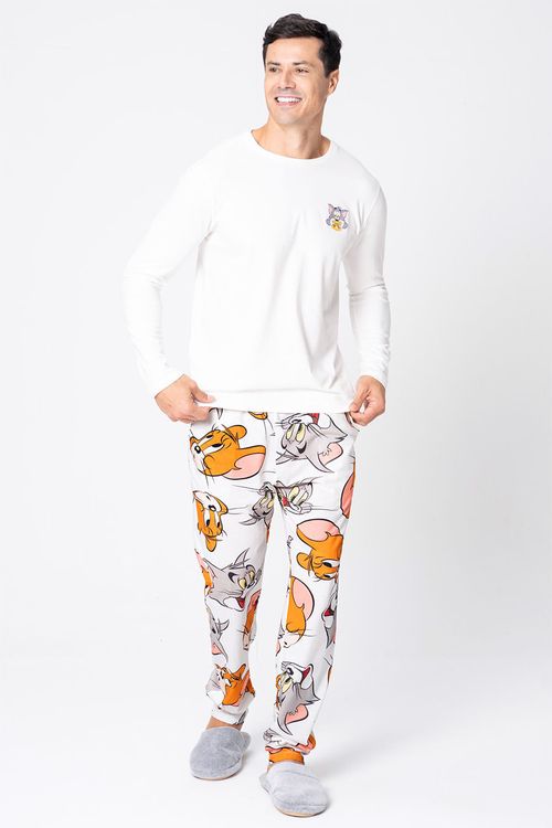 PIJAMA MASCULINO DE ALGODÃO - DIGA CHEESE - TOM E JERRY