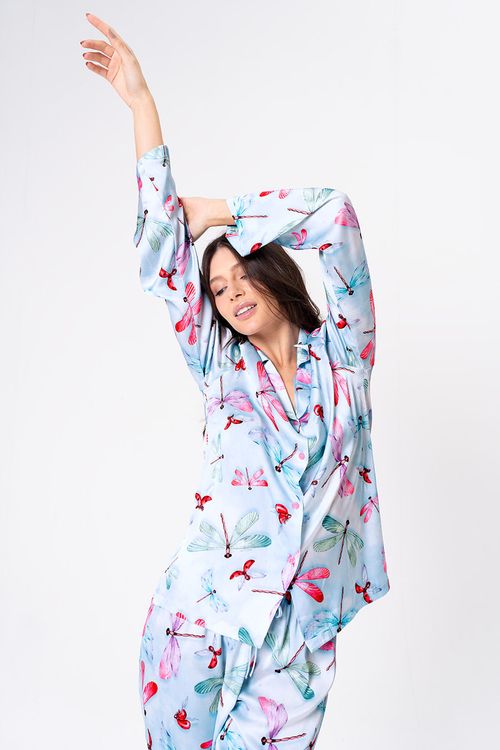 PIJAMA FEMININO AMERICANO ACETINADO - LIBÉLULA