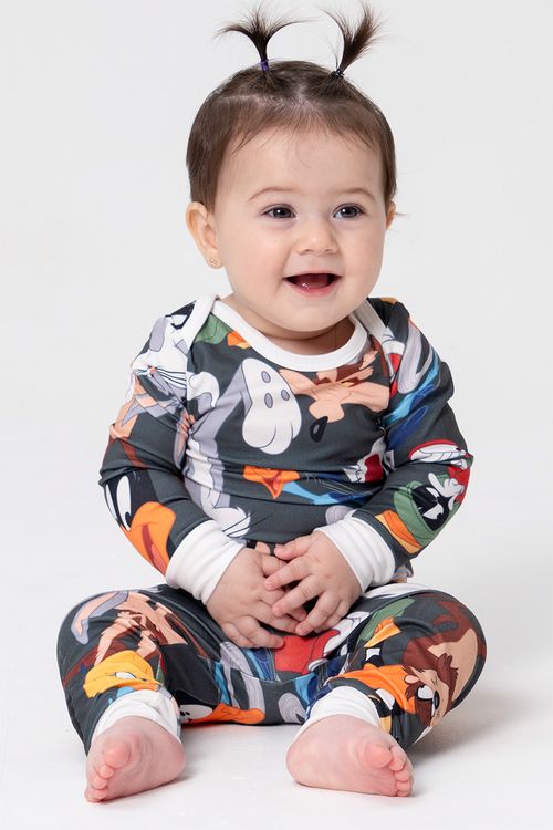BODY + CALÇA BABY DE TOQUE DE PÊSSEGO - LOONEY HOLLYWOOD