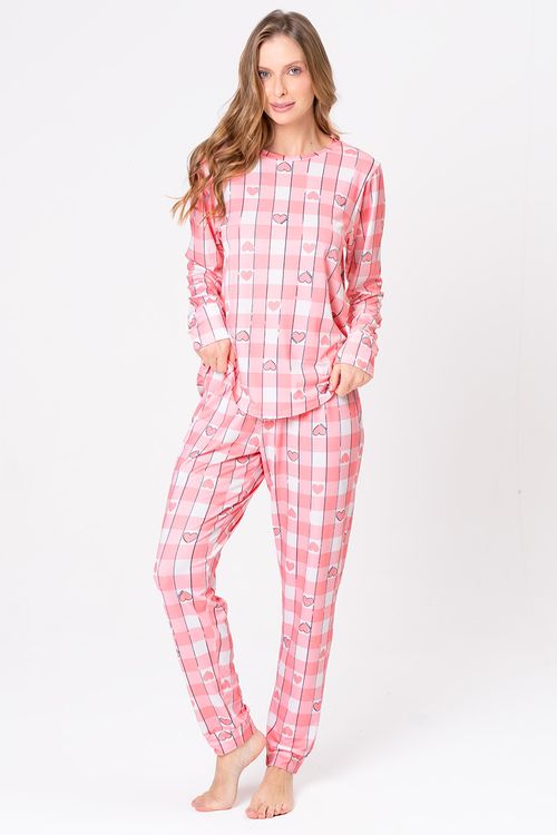 PIJAMA LONGO FEMININO TOQUE DE PÊSSEGO - PINKNIC