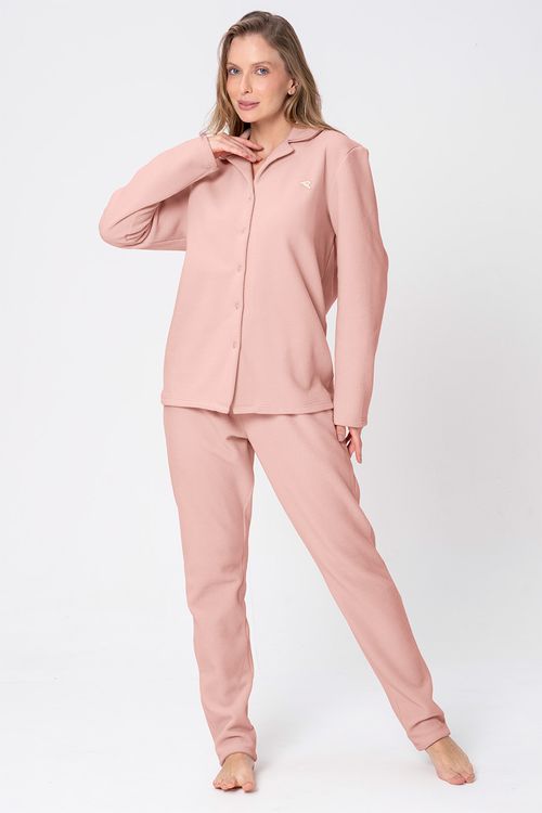 PIJAMA AMERICANO DE SOFT FEMININO- CLÁSSICOS SOFT ROSÊ