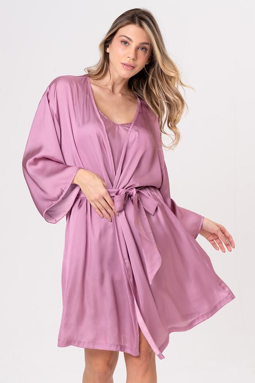 ROBE FEMININO - CLÁSSICOS ACETINADOS ROSA DIAMANTE