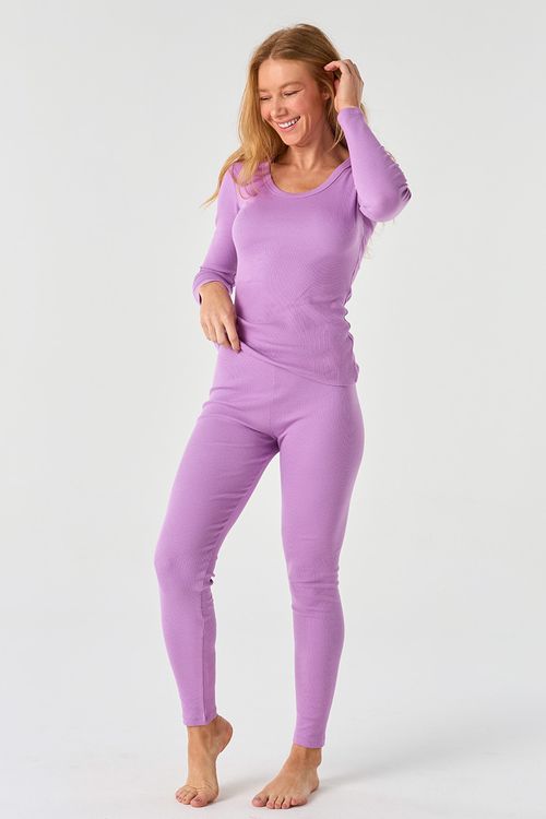 PIJAMA FEMININO DE RIBANA LONGO - CLÁSSICOS CANELADOS