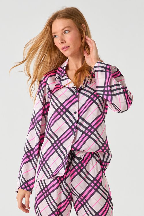 PIJAMA AMERICANO LONGO XADREZ - ENTRELAÇOS