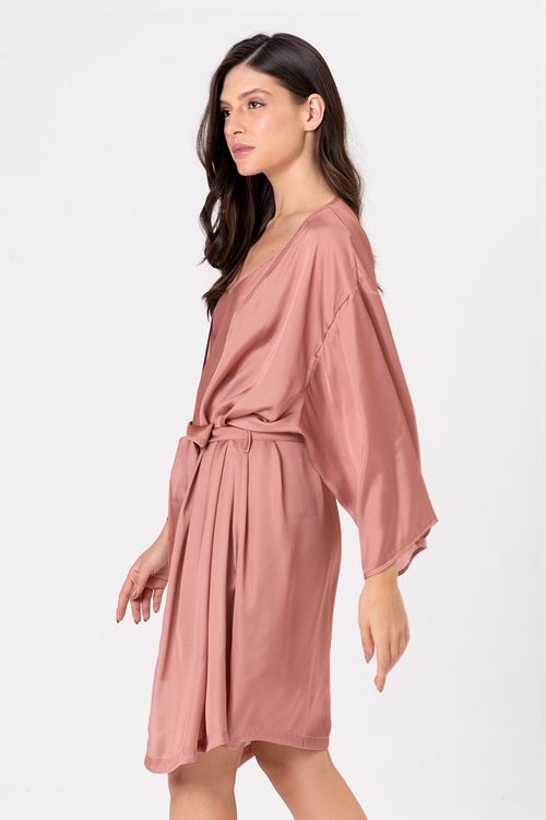ROBE FEMININO - ACETINADO CARAMELO ÂMBAR