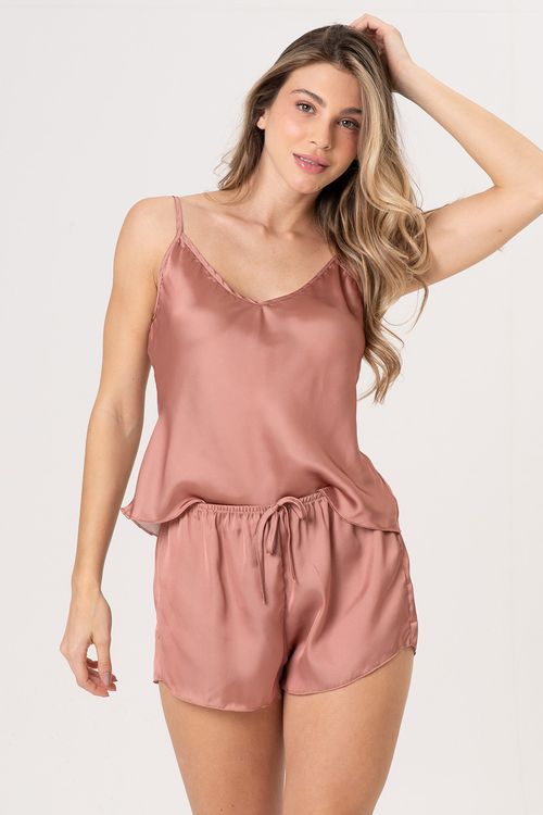 SHORT DOLL ACETINADO - CARAMELO ÂMBAR