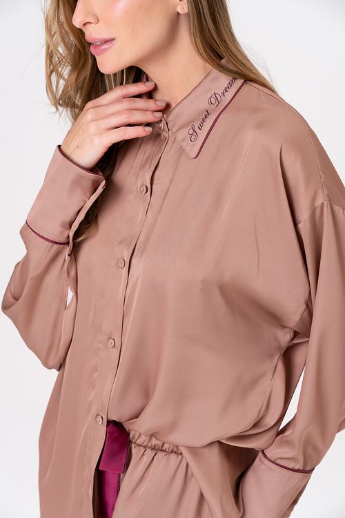 PIJAMA FEMININO AMERICANO COM APLICAÇÃO - SERENA