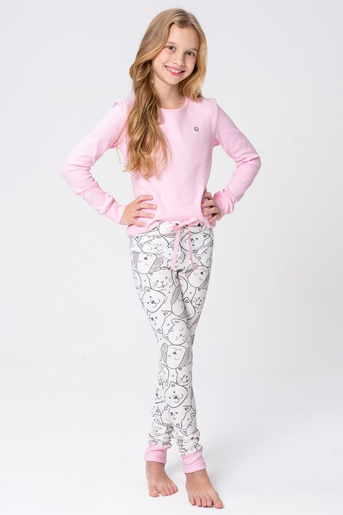 PIJAMA DE RIBANA LONGO JUVENIL MENINA - PET COLORS