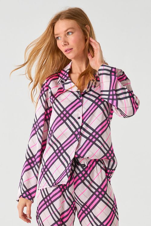 PIJAMA AMERICANO LONGO XADREZ - ENTRELAÇOS