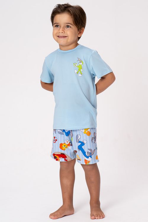 PIJAMA CURTO INFANTIL MENINO - LOONEY NIGHT