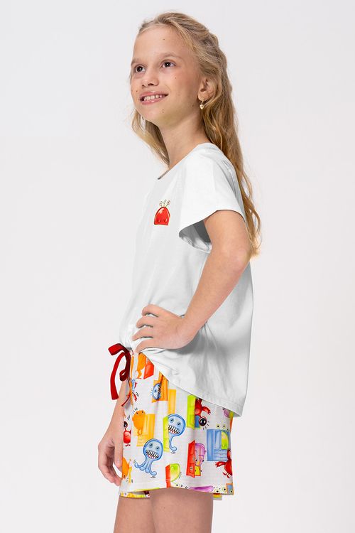 PIJAMA CURTO JUVENIL MENINA - GELEIA DE MONSTROS