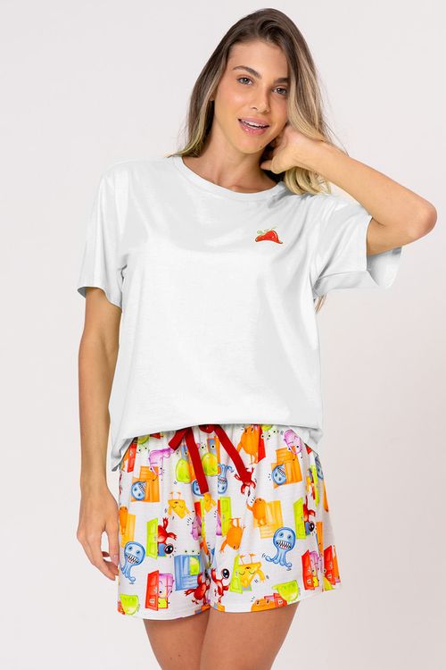 PIJAMA CURTO FEMININO - GELEIA DE MONSTROS